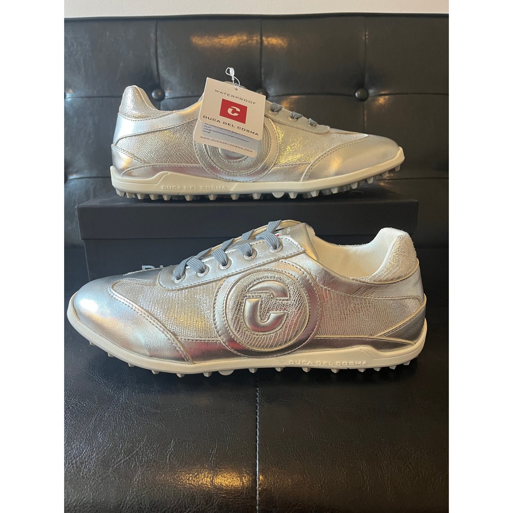 Duca del Cosma Kubananeo Silver Waterproof Golf Shoes‎